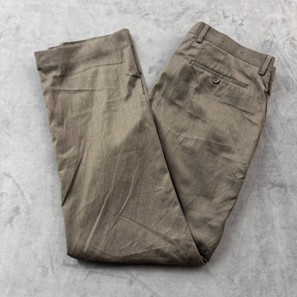 Banana Republic Tailored Mens Brown Micro Stripe Dress Pants 36x32